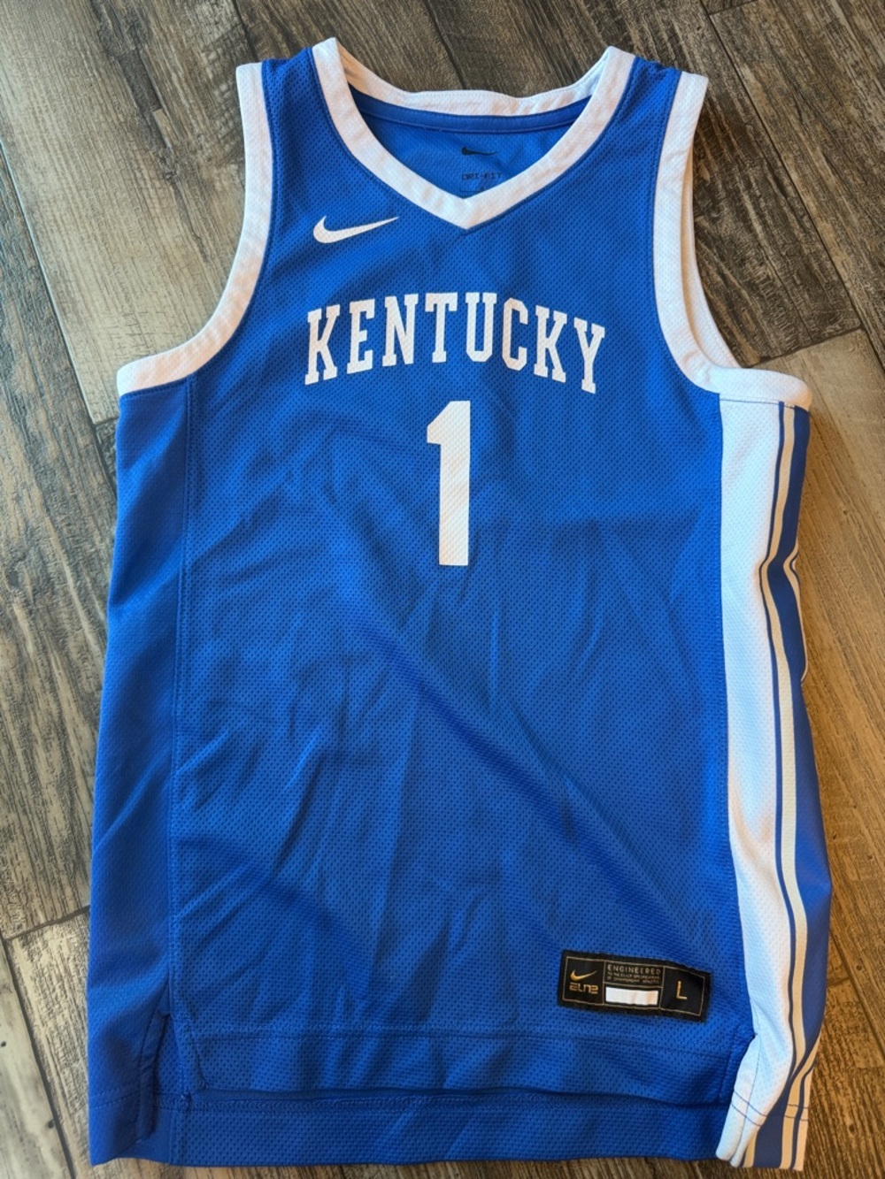 Nike Royal Blue and White Kentucky #1 Basketball Jersey